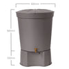 Image of Gray Lanzarote MiniTank with dimensions on a white background

