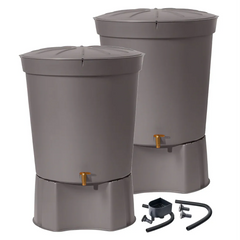 Two gray Lanzarote MiniTanks with lids and additional components on a white background

