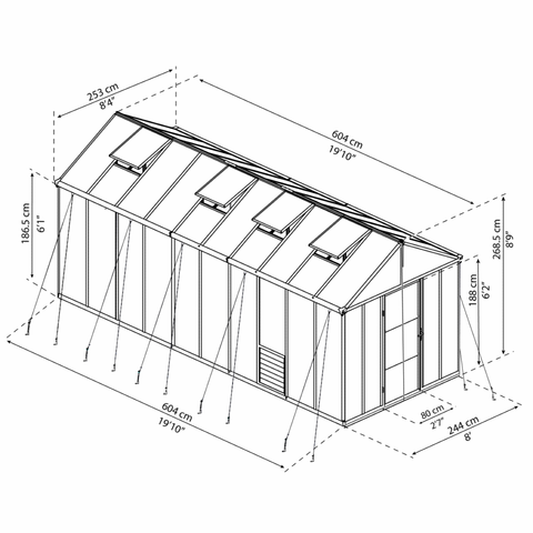 Glory Greenhouse With Dimensions