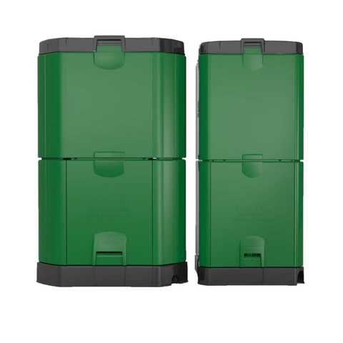 aerobin 200 litre compost bin front and side view