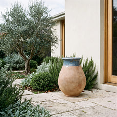 Blue Glazed French Biot Jar