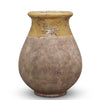 Image of Aged Honey glazed French Biot jar with antiqued terracotta base on white background