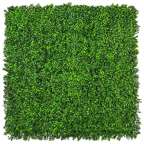 Artificial deluxe buxus green wall panel on a white background