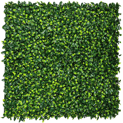 1m x 1m Square piece of artificial jasmine hedge greenery panel with a dense leaf pattern