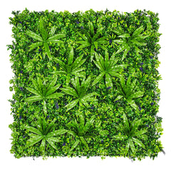 Artificial Lavandula Green Wall Panel On White Background