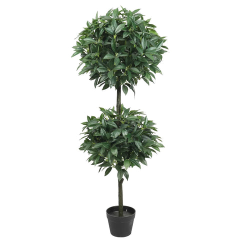 Artificial Bayleaf Ficus Topiary Tree Two Ball Potted Topiary 130cm Main View