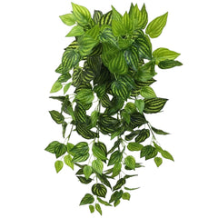 OPEN BOX OF 5 Artificial Variegated Philodendron Hanging Foliage 100cm