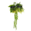 Image of Roof Hanging Disc With Artificial Plants Black Frame 40 cm close up hanging succulents