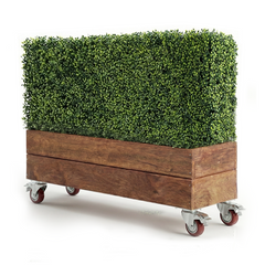 Artificial Mixed Boxwood Freestanding Hedge 75cm x 1m x 30cm UV Stabilised