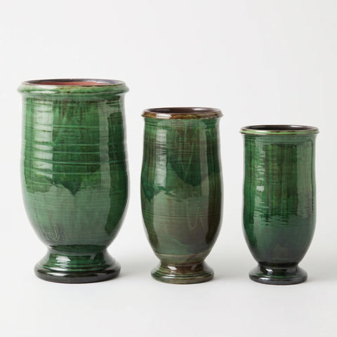 Authentic Green French Olive Jar Planter