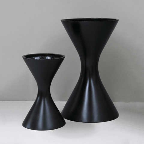 Ivory Lite Terrazzo Fab Planter Black In Different Sizes