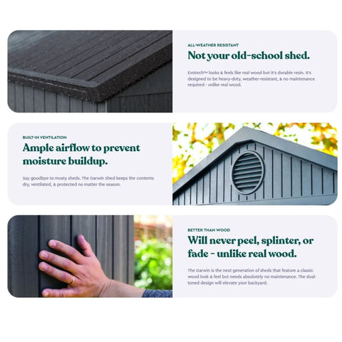 Keter Darwin 4x4 Garden Shed (1.3 x 1.2m) Features With Examples