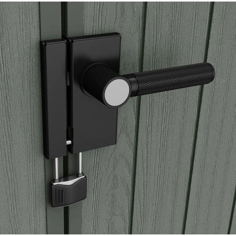 Keter Darwin 4x4 Garden Shed (1.3 x 1.2m) Wood Green Door Knob With Padlock
