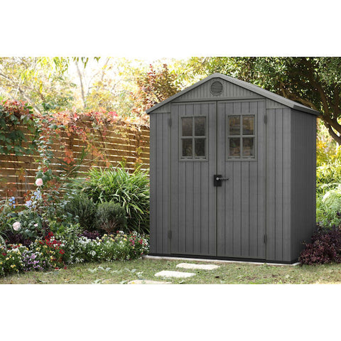 Keter Darwin 6x4 Garden Shed (1.9 x 1.2m) Grey Full View