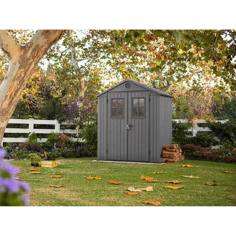 Keter Darwin 6x4 Garden Shed (1.9 x 1.2m) Grey In The Garden