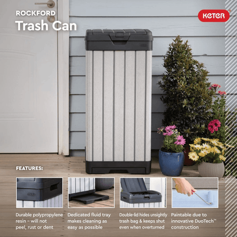keter rockford outdoor waste bin features