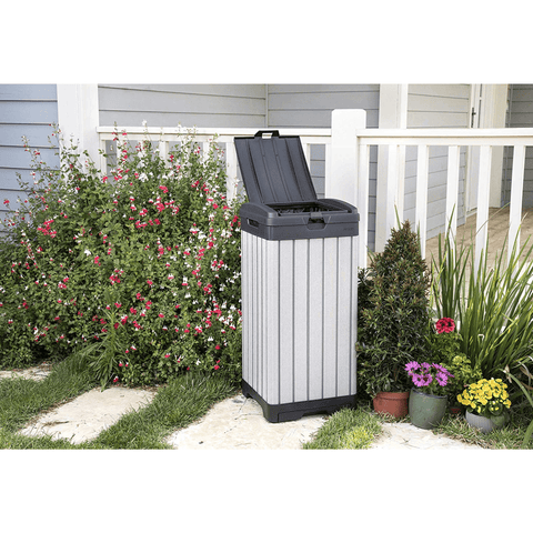 keter rockford outdoor waste bin full view