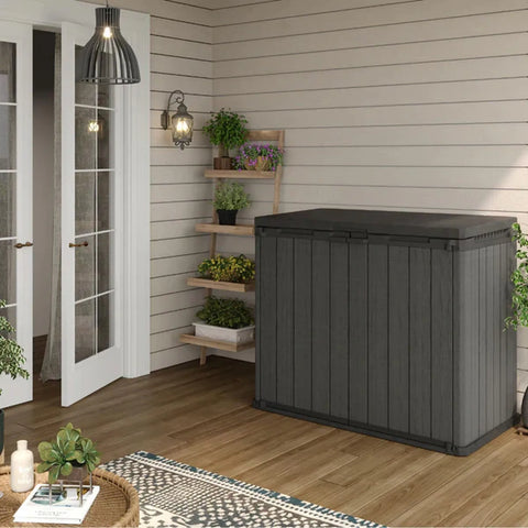 Keter Store It Out Darwin 1150L Grey Full View On Patio