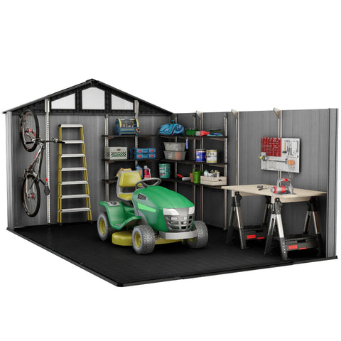 Keter Stronghold Shed 10 x 15 Inside View With Tools