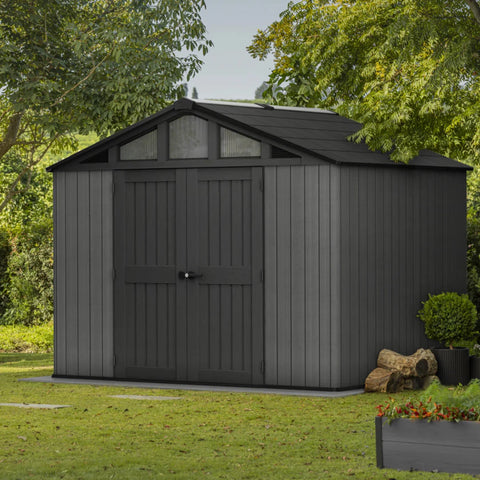 Keter Stronghold Shed 10 x 15 Full View In The Garden