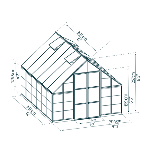 Balance Greenhouse Assembled Dimensions