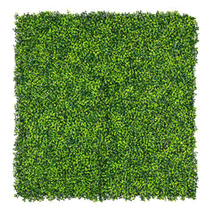 Artificial Mixed Boxwood hedging panel on a white background