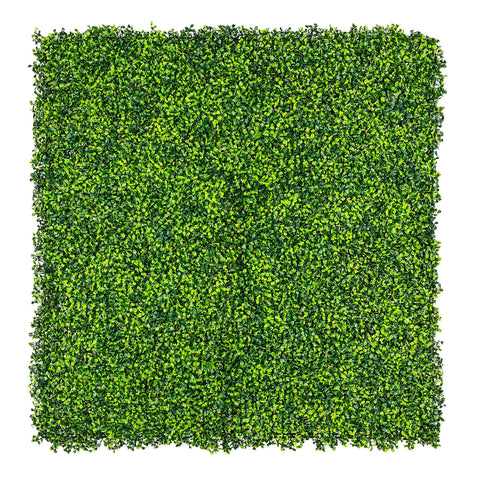Artificial Mixed Boxwood hedging panel on a white background