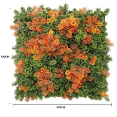 Artificial Orange And Green Moss Wall Panel UV Stabilised
