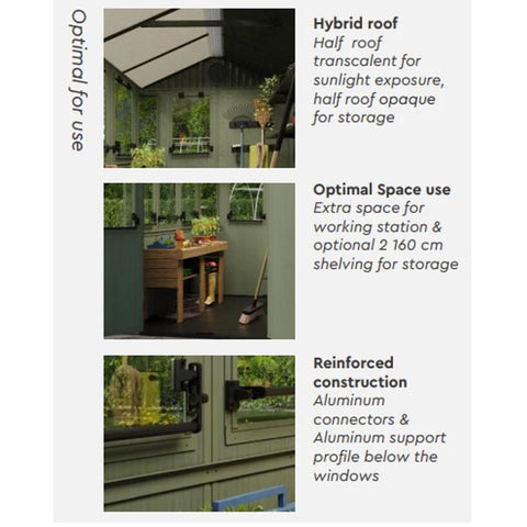 Keter Working / Potting 6x8 Shed - Green Optimal For Use