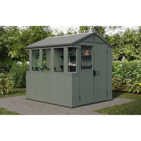 Keter Working / Potting 6x8 Shed - Green Actual View