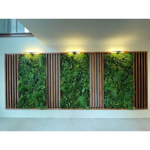 Artificial Country Fern Recycled Vertical Garden Panel Installed Indoor Full View