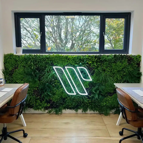 Artificial Country Fern Recycled Vertical Garden Panel Installed Indoor