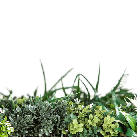 Artificial Green Forest Vertical Garden Panel Foliage Close Up View
