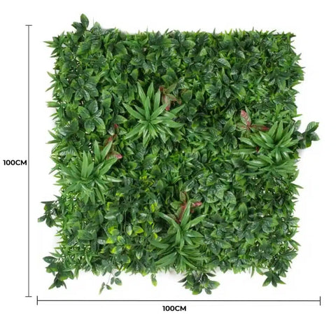 Artificial Green Meadows 1m x 1m Plant Wall Panel UV Stabilised Dimensions