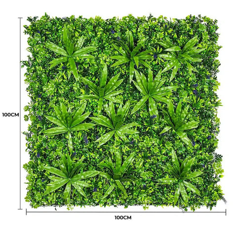 Artificial Lavandula Vertical Garden 1m x 1m Plant Wall Screening Panel UV Protected Dimensions