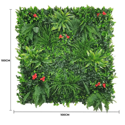 Artificial Red Tropics Vertical Garden Panel Dimensions
