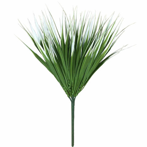 Close up view highlighting the white tipped grass feature of the Artificial White Grass & Fern Vertical Garden