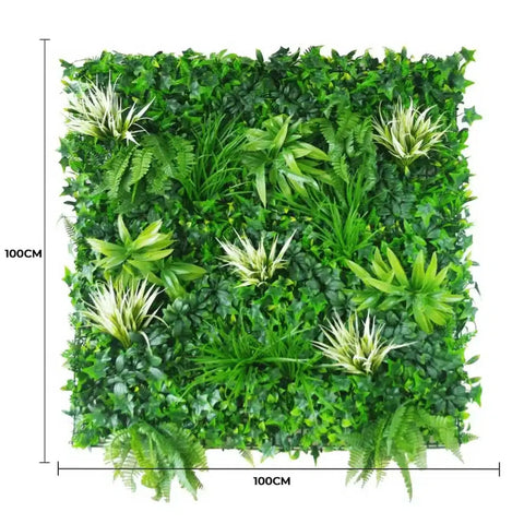 Artificial White Grass & Fern Vertical Garden Dimensions
