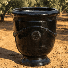 Black Premium Glazed French Urn