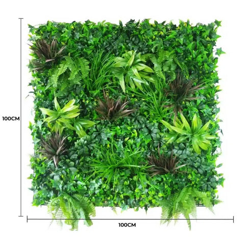1m x 1m UV Stabilised Coastal Greenery Artificial Vertical Garden Panel Dimensions