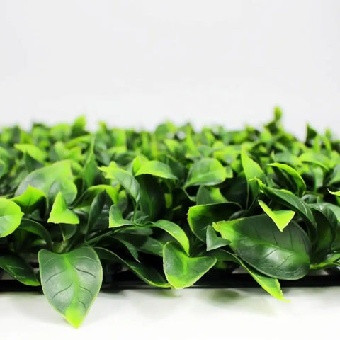 Close up image of the leaves on the Artificial Jasmine Hedge 1m x 1m Plant Wall Screen Panel UV Stabilised
