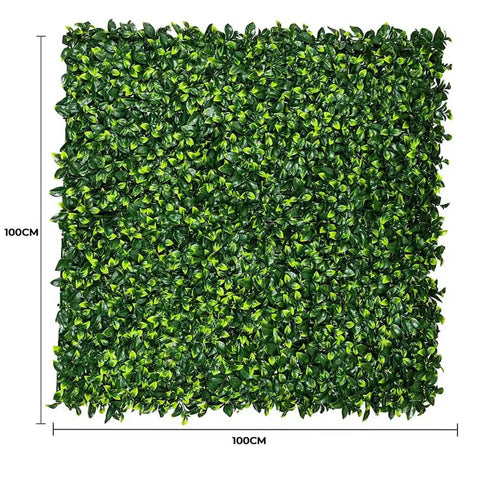 Artificial Jasmine Hedge 1m x 1m Plant Wall Screen Panel UV Stabilised Dimensions