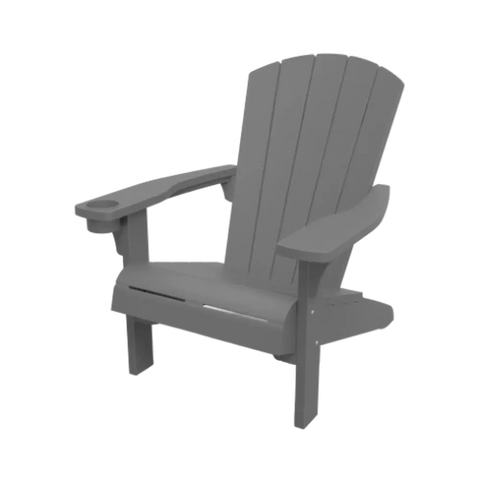 Gray Adirondack chair on a white background