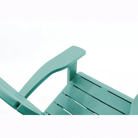 Teal adirondack chair on a white background