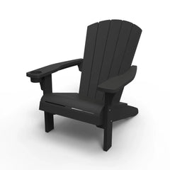 Black Adirondack chair on a white background