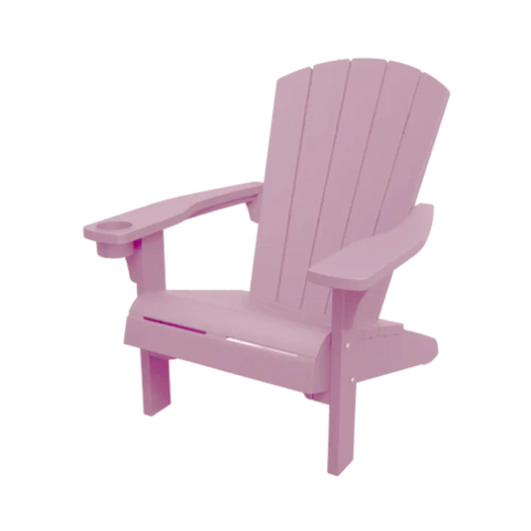 Pink Adirondack chair on a white background