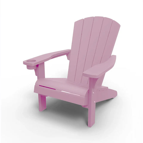 Pink Adirondack chair on a white background