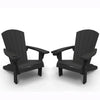 Image of Two graphite Adirondack chairs on a white background