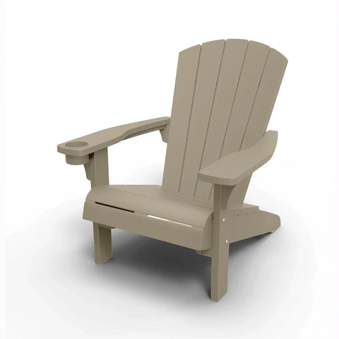 Beige Adirondack chair on a white background