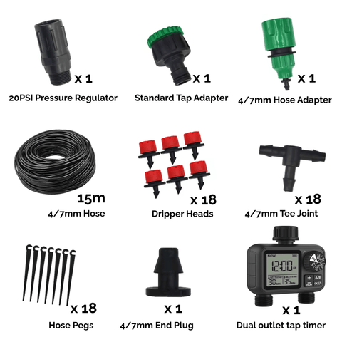 Vertical Garden Irrigation Kit With Digital Tap Timer